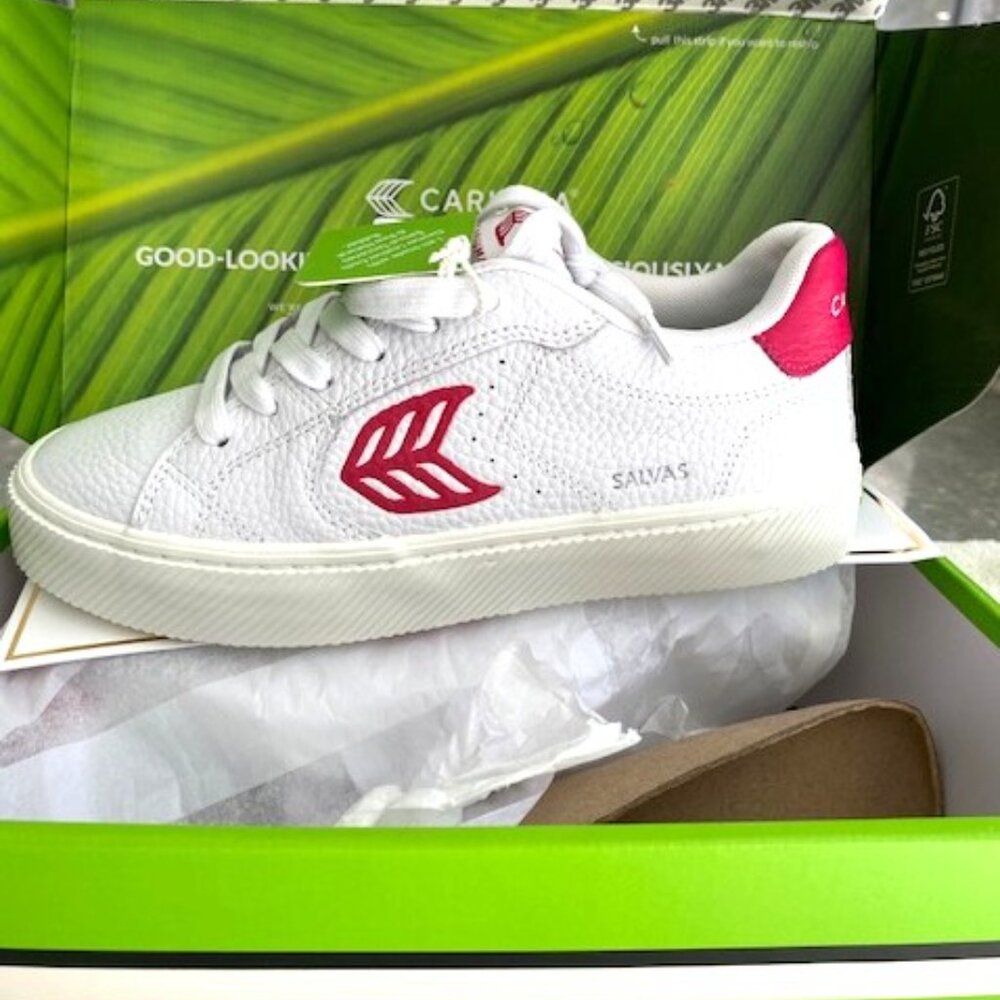 Cariuma Salvas Sneakers Womens 7.5 White Leather Low Cut - Picture 2 of 6